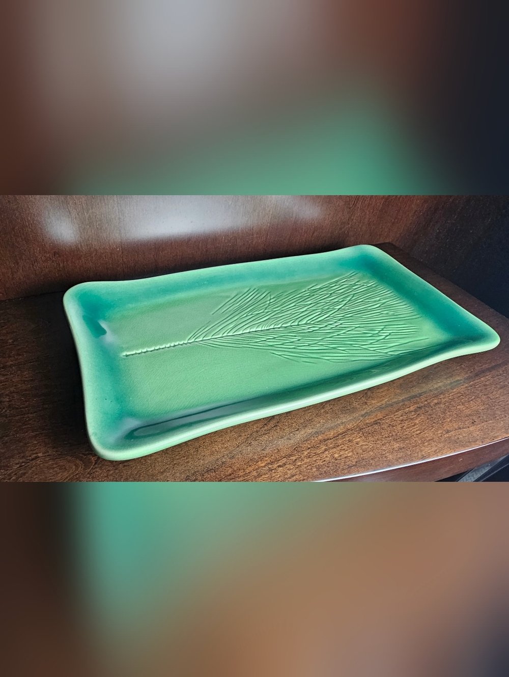 [Kay Wayne] Mt. Vernon Pine Spring Southern Living Leaf Pottery & Serving Tray